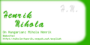 henrik mihola business card